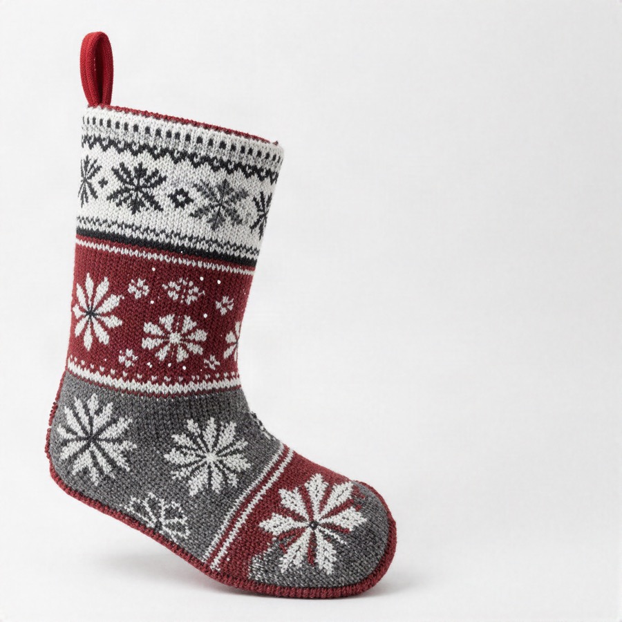 Snowflake Knit Stocking