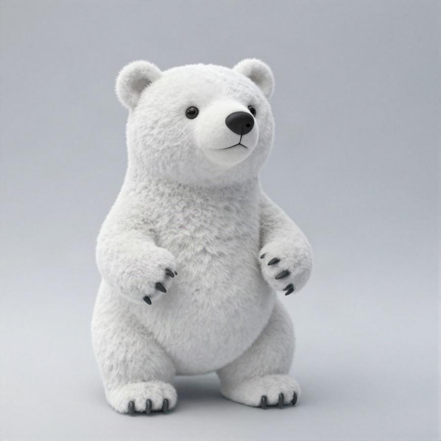 Plush Polar Bear Holiday Toy