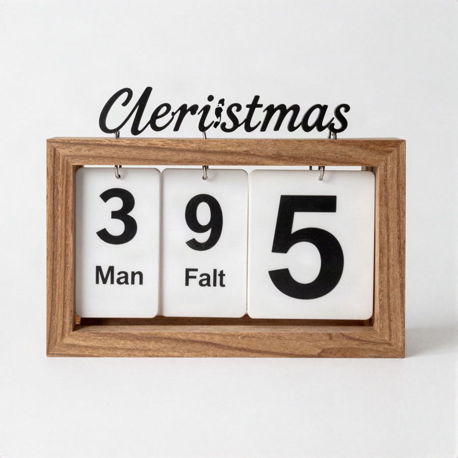 Wooden Christmas Countdown Sign